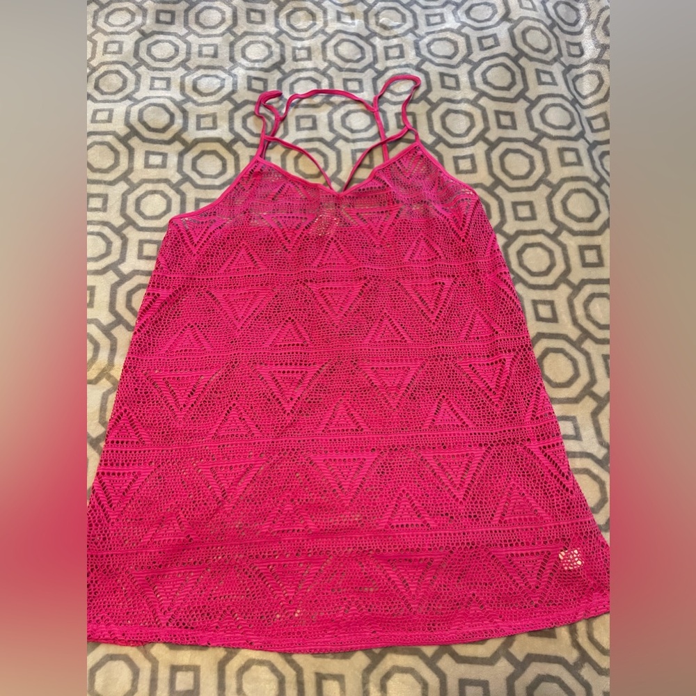 Hot pink bathing suite cover up dress